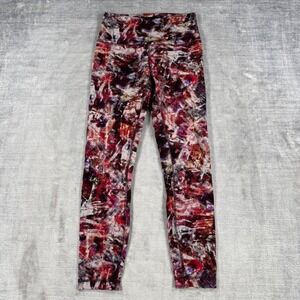 Lululemon Pants Womens 6 Red Abstract WunderUnder Leggings Luxtreme Yoga
